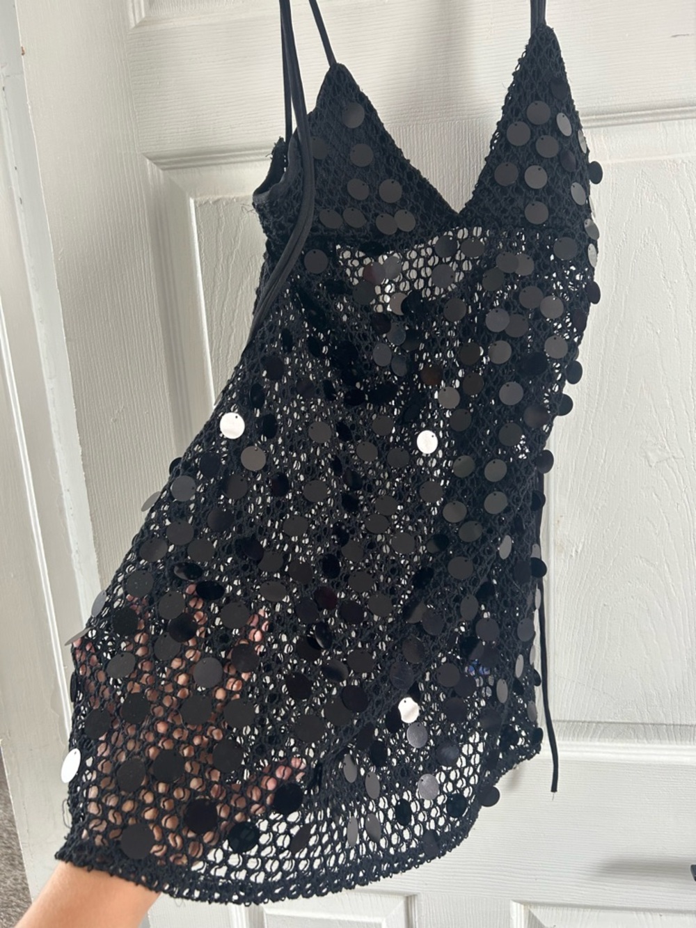 Black Sequin Crochet cover up